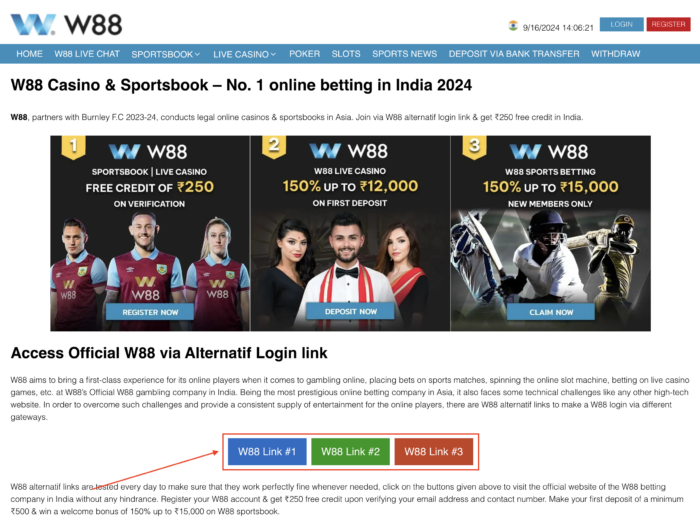 W88 Official Login Link